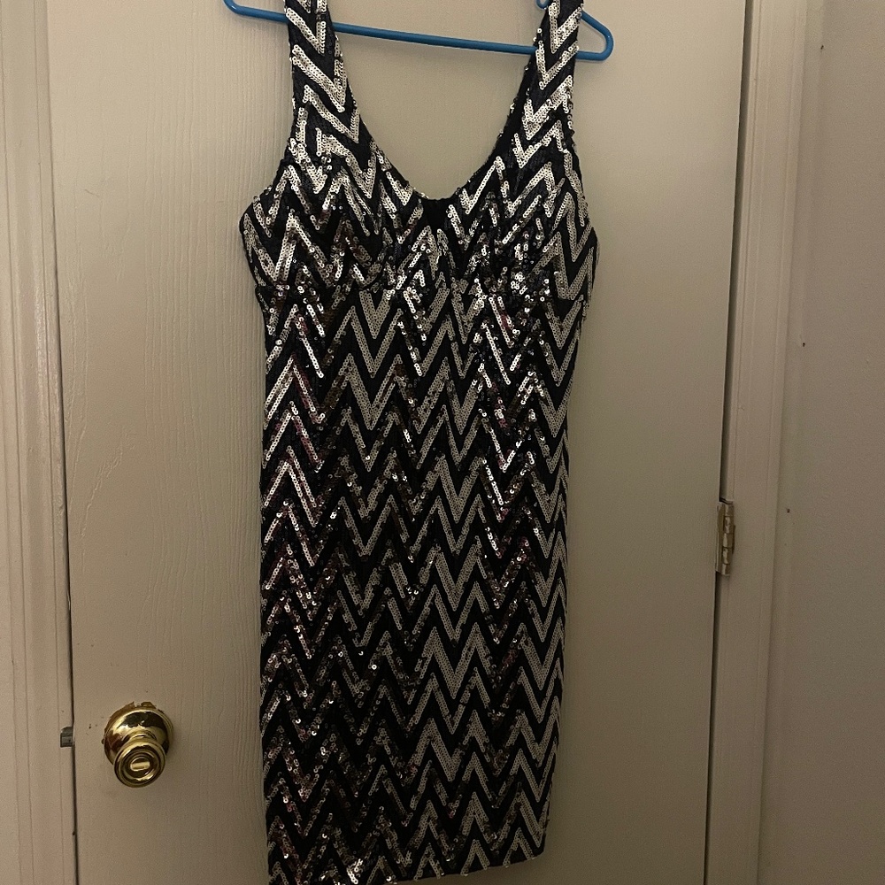 Sequin chevron dress